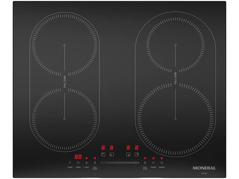 Cooktop 4 Bocas Inducao Mondial Mesa De Vidro Preto Touch Timer Acendimento Automatico Cti
