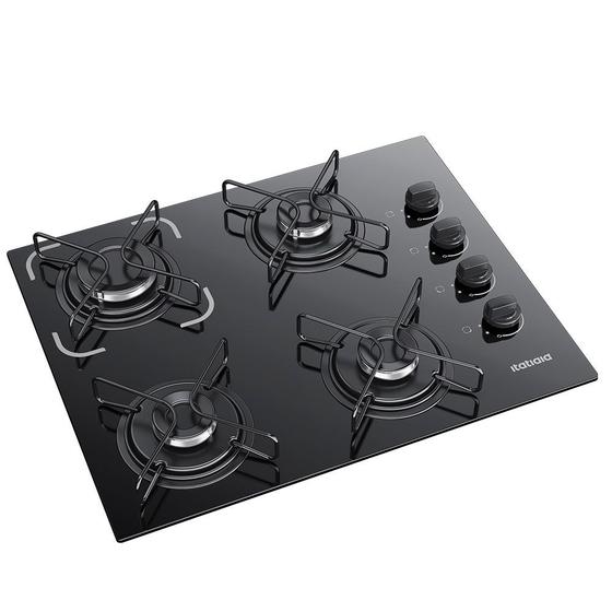 Cooktop 4 Bocas Itatiaia Essencial com Mesa de Vidro Temperado e Acendimento Automático Preto Bivolt Menor preço em Cooktop 4 Bocas Itatiaia Essencial com Mesa de Vidro Temperado e Acendimento Automático Preto Bivolt