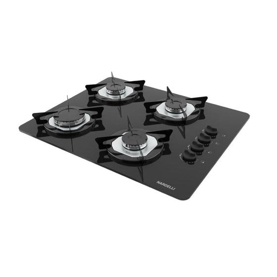 Cooktop 4 Bocas Mesa de Vidro Flange Inox Bivolt Nardelli Preto Cooktop 4 Bocas Magazine Luiza