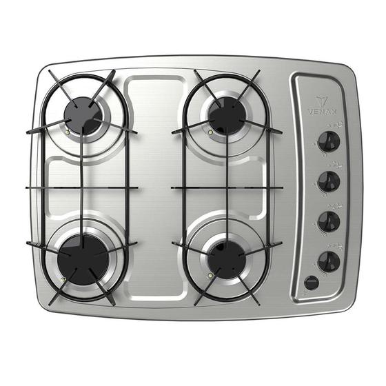 Imagem de Cooktop 4 Bocas Venax Cook Inox Gas Glp