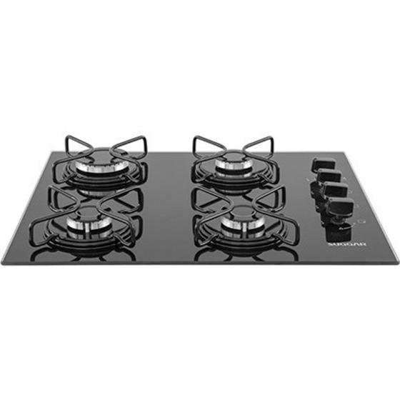 Imagem de Cooktop 4 Bocas Vidro Preto À Gás Suggar Fg4004avp Bivolt