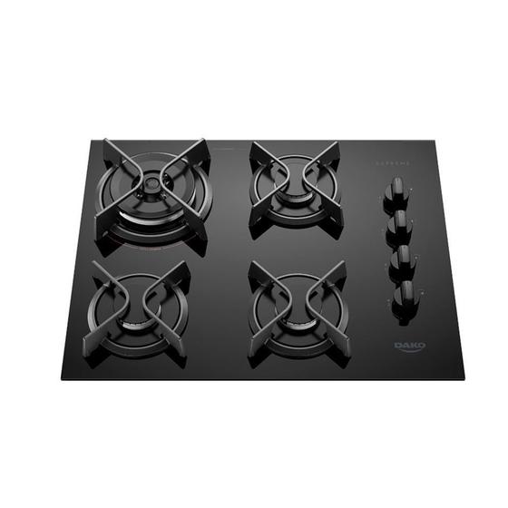 Imagem de Cooktop 4Q Dako Mesa De Vidro E Tripla Chama Supreme Bivolt