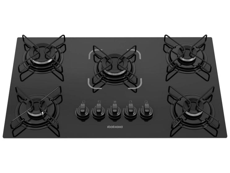 Cooktop 5 Bocas a Gás GLP Itatiaia Preto Essencial