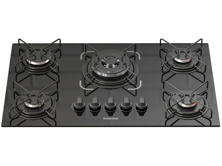 Cooktop 5 Bocas A Gas Glp Itatiaia Tripla Chama Preto Essencial