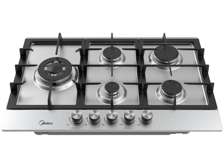 Imagem de Cooktop 5 Bocas a Gás Natural Midea Tripla Chama Acendimento Automático CYB5B