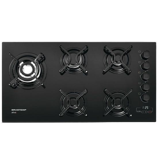 Cooktop 5 bocas Brastemp com quadrichama e timer touch BDT85AE BIVOLT Cooktop 5 Bocas
