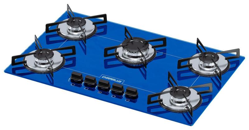 Imagem de Cooktop 5 bocas Chamalux ultra chama Bivolt Azul  / GN