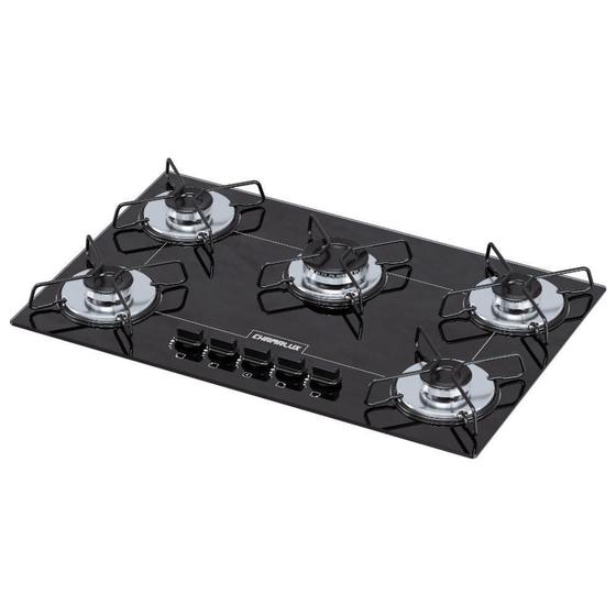 Cooktop 5 Bocas Chamalux Preto – Ultra Chama – Gás Bivolt – 0057