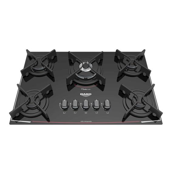 Cooktop 5 Bocas Dako DC5VTZ-PS0 Turbo Superautomático Preto Bivolt Menor preço em Cooktop 5 Bocas Dako DC5VTZ-PS0 Turbo Superautomático Preto Bivolt