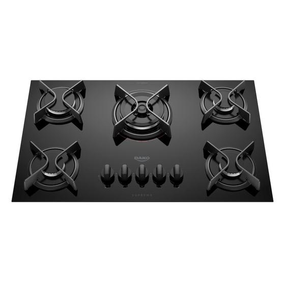 Cooktop 5 Bocas Dako Mesa de Vidro e Tripla Chama Supreme Bivolt Menor preço em Cooktop 5 Bocas Dako Mesa de Vidro e Tripla Chama Supreme Bivolt