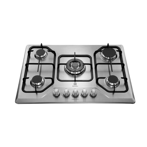 Imagem de Cooktop 5 Bocas Electrolux GT75X a Gás com Tripla Chama Inox Bivolt