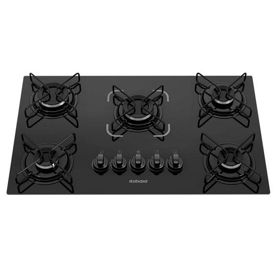 Cooktop 5 Bocas Itatiaia Essencial Vidro Temperado Gás 5Q Preto Bivolt - 3700000193 Menor preço em Cooktop 5 Bocas Itatiaia Essencial Vidro Temperado Gás 5Q Preto Bivolt - 3700000193
