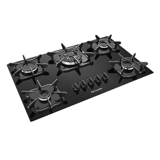 Cooktop 5 Bocas Mueller G5 Tripla Chama Super Automático Preto Bivolt Menor preço em Cooktop 5 Bocas Mueller G5 Tripla Chama Super Automático Preto Bivolt