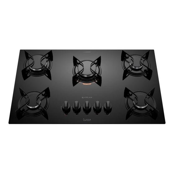 Imagem de Cooktop 5 Bocas Preto com Mesa de Vidro Atlas U Top