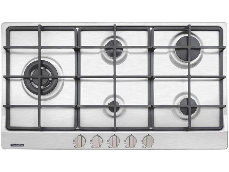 Imagem de Cooktop 5 Bocas Tramontina Inox a Gás GLP  - Prime Penta Plus