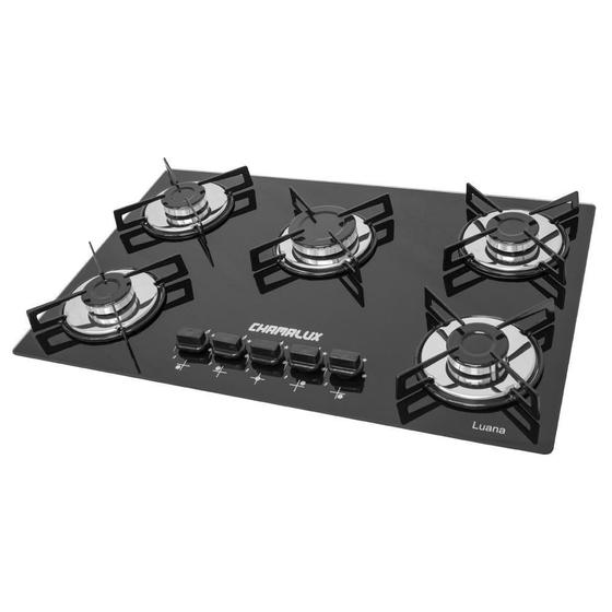 Imagem de Cooktop 5 Bocas Tripla Chama Bivolt Chamalux Preto Bivolt