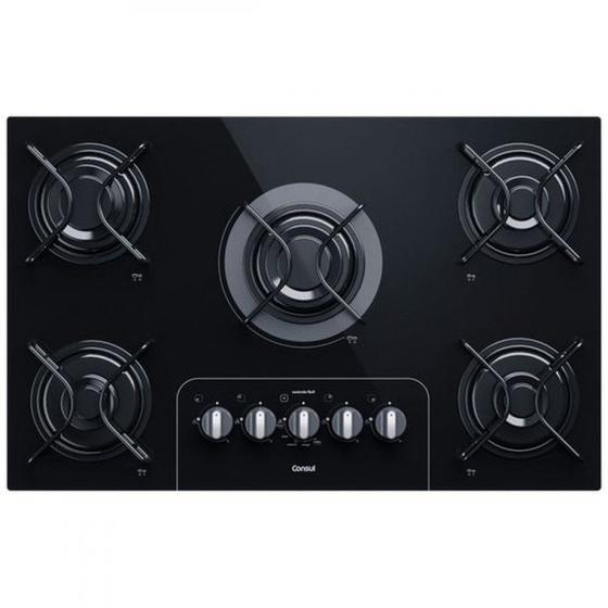 Imagem de Cooktop a Gás 5 Bocas Facilite Mesa de Vidro CD075AE Consul