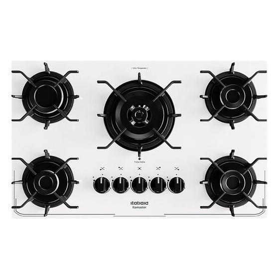 Imagem de Cooktop a Gás 5 Bocas Itatiaia Itamaster  Tripla Chama, Branco, Bivolt
