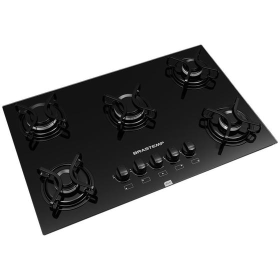 Imagem de Cooktop a Gás 5 Bocas Mesa Vidro Ative BDD75AE Brastemp