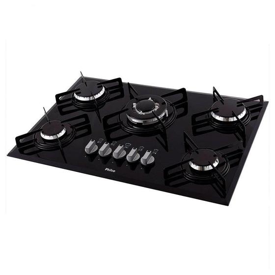 Imagem de Cooktop a Gás 5 Bocas Philco Cook Chef, Tripla Chama, Preto, Bivolt