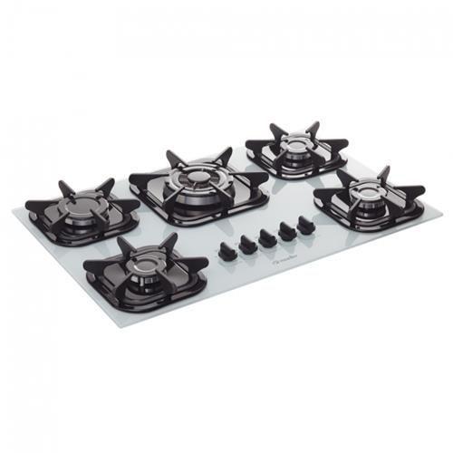 Imagem de Cooktop a Gás 5 bocas Tripla Chama - Branco - Bivolt - Mueller - GLP