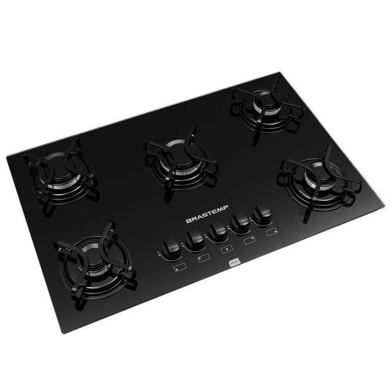 Imagem de Cooktop a Gás Brastemp Ative 5 Bocas Preto BDD75AE Bivolt