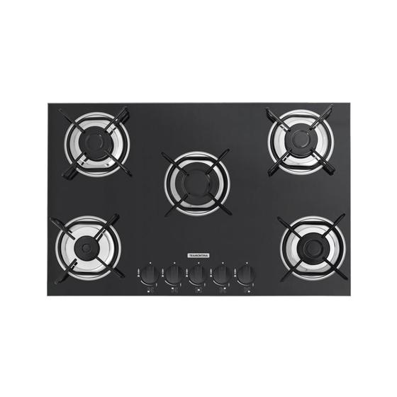 Imagem de Cooktop a gás de sobrepor Glass Brasil 70x45cm preto Tramontina