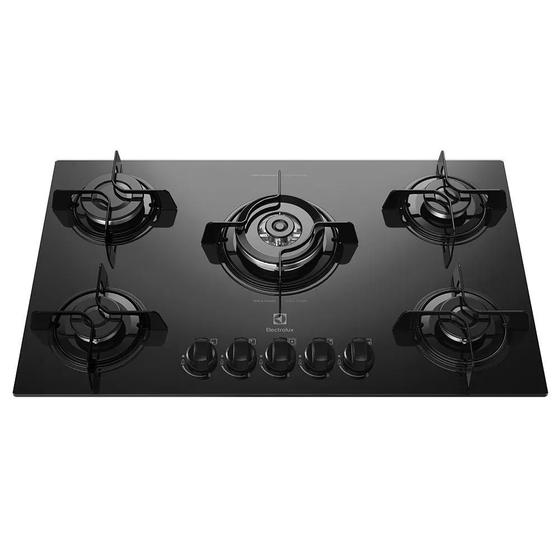 Cooktop à Gás Electrolux 5 Bocas Tripla Chama Vidro Preto - Bivolt - Alta Qualidade Menor preço em Cooktop à Gás Electrolux 5 Bocas Tripla Chama Vidro Preto - Bivolt - Alta Qualidade