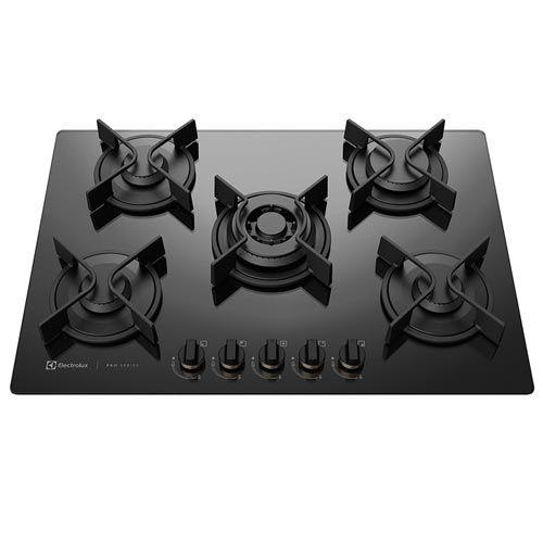 Imagem de Cooktop à Gás Electrolux Pro Series de Vidro com 5 Bocas Preto - GV75P