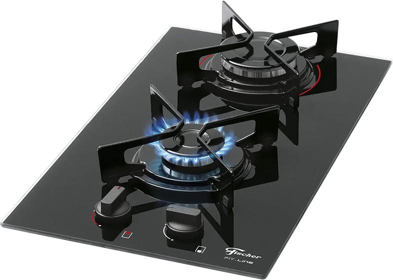 Cooktop à Gás Fischer 2 Bocas Fit Line Vidro Preto Bivolt Classificação energética Classe A Menor preço em Cooktop à Gás Fischer 2 Bocas Fit Line Vidro Preto Bivolt Classificação energética Classe A