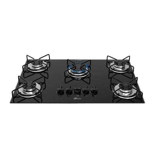 Imagem de Cooktop a Gás Fischer 5 Bocas Fit Line Preto  Bivolt