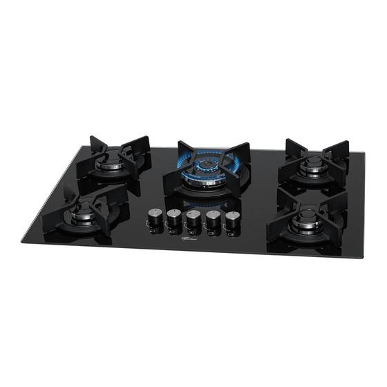 Cooktop a Gás Fischer 5 Bocas Tripla Chama Infinity com Trempe de ferro fundido Mesa Vidro 26298-57077 Bivolt Menor preço em Cooktop a Gás Fischer 5 Bocas Tripla Chama Infinity com Trempe de ferro fundido Mesa Vidro 26298-57077 Bivolt