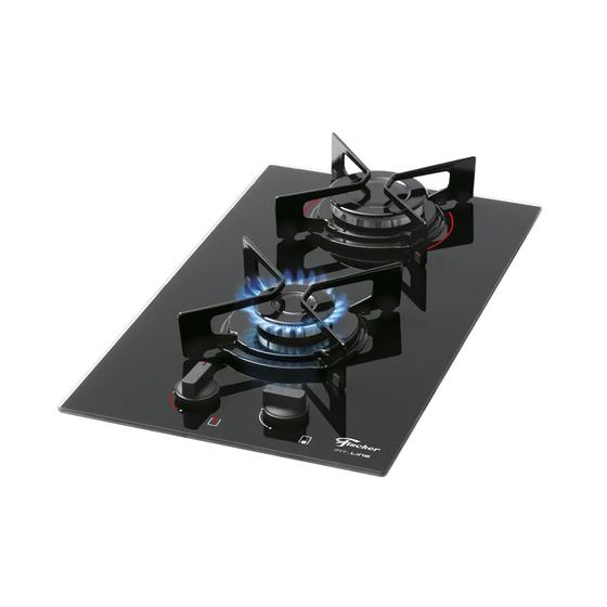 Imagem de Cooktop a Gás Fischer Fit Line 2Q TC com 2 Bocas Preto