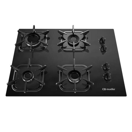 Imagem de Cooktop a gás mesa de vidro Mueller 4 Bocas com Queimador Ultra Chama