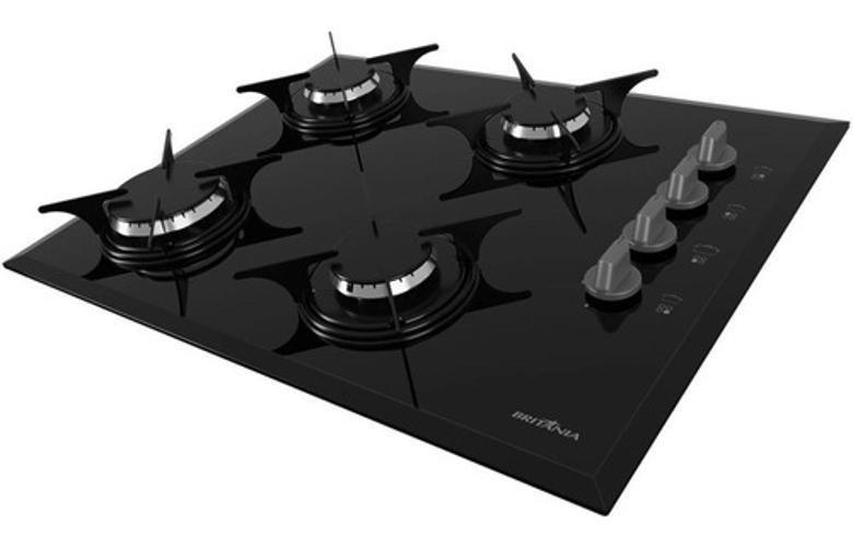 Cooktop 4 Bocas Britânia Preto - Gás Bivolt - Bct6p Cooktop 4 Bocas Britânia Preto - Gás Bivolt - Bct6p
