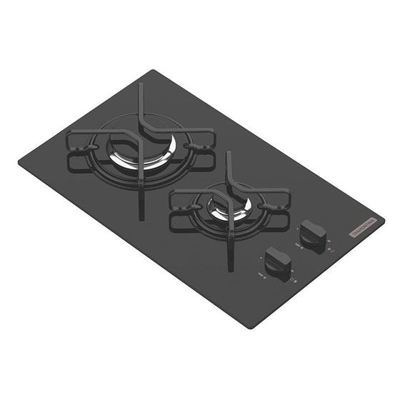 Cooktop a Gás Tramontina Dominó 94702201 com 2 Bocas Preto Cooktop 2