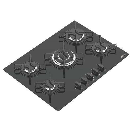 Cooktop a Gás Tramontina Glass Penta 5GG Tri 70cm 94708/201 Cooktop