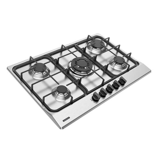 Imagem de Cooktop A Gás Tramontina Penta Ff 5Gx Tri 75 Aço Inox Bivolt