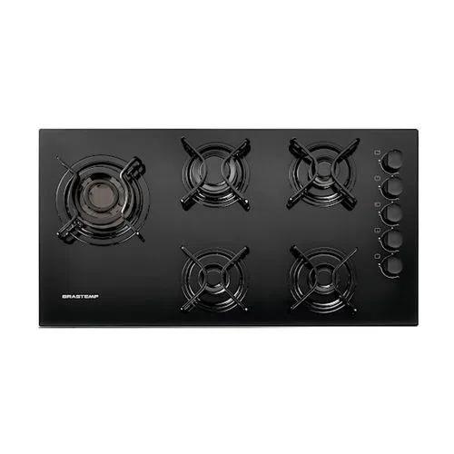 Cooktop Brastemp 5 Bocas Bivolt Com Mesa De Vidro Temperado Preto