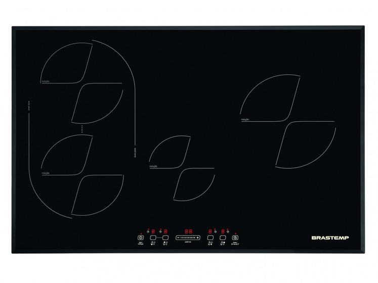 Cooktop Brastemp Gourmand 4 Bocas Vitroceramico Elétrico Indução Preto