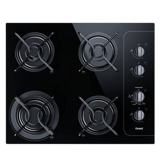 Imagem de Cooktop Consul 4 Bocas com Controle Fácil e Acendimento Automático Preto - CD060AE