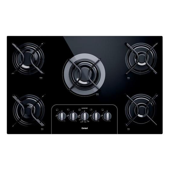 Imagem de Cooktop Consul 5 Bocas Vidro Preto Chama Rápida Bivolt