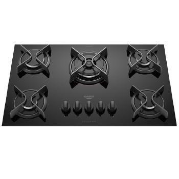 Imagem de Cooktop Dako Supreme 5 Bocas Automático Mesa de Vidro Mega Chama - Preto - Bivolt