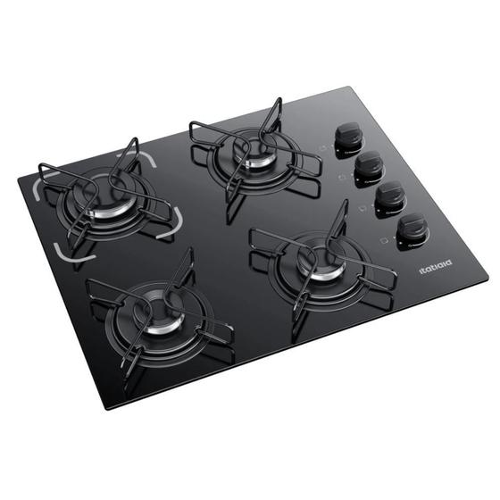 Cooktop de Indução a Gás Bivolt 4 Bocas Mesa de Vidro Temperada ...