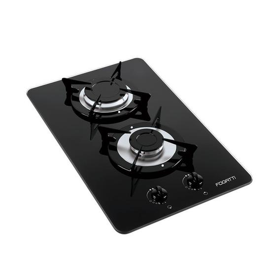 Cooktop 2 Bocas Fogatti Preto - Gás Bivolt - V200 Cooktop 2 Bocas Fogatti Preto - Gás Bivolt - V200