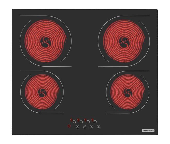 Cooktop 4 Bocas Tramontina Preto - New Square Touch - Elétrico 220v - 94747/022 Cooktop 4 Bocas Tramontina Preto - New Square Touch - Elétrico 220v - 94747/022