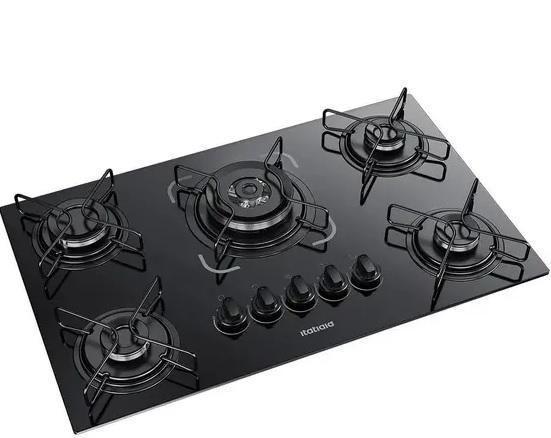 Imagem de Cooktop Essencial A Gás 5 Bocas Tripla Chama Itatiaia Preto Bivolt