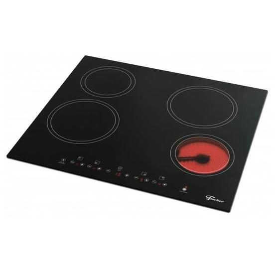 Cooktop Fischer 4 Bocas Elétrico Vitrocerâmico Preto 220V 9 Níveis de