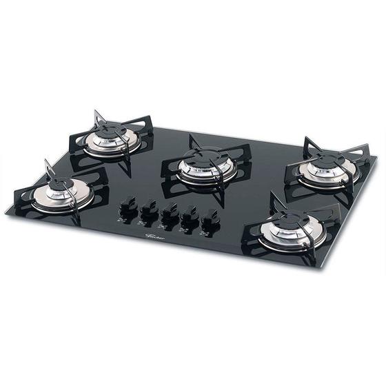 Cooktop Fischer Fit Line 5 Bocas Mesa de Vidro Cooktop 5 Bocas
