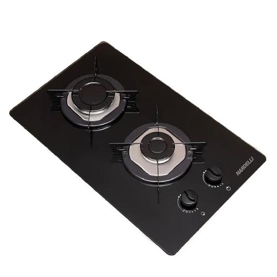 Cooktop Flange Inox 2 Bocas Mesa de Vidro Nardelli Cooktop 2 Bocas